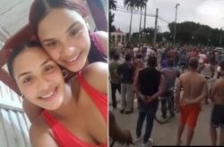 Las hermanas Rodríguez Isaac se manifestaron pacíficamente en Placetas, Villa Clara, el 11 de julio de 2021.