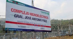 Reactivan el Complejo Hidroeléctrico General José Antonio Páez