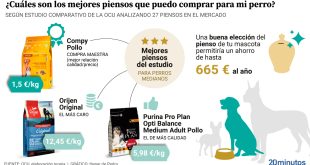 Piensos para perros según un informe de la OCU