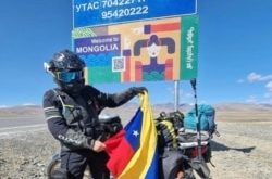 Gerardo Echeto llegando a Mongolia, uno de los 30 países que ha podido visitar hasta ahora.