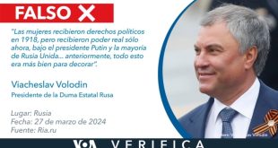 Falso que Putin dio a las mujeres "poder real" en la política de Rusia