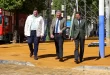 El alcalde (en el centro) junto a los delegados de Urbanismo y Derechos Sociales, visitando las obras de rebaje de los vados en la Feria