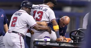 Ronald Acuña Jr. se lesionó en victoria de los Bravos de Atlanta