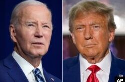 Combinación de fotos recientes del presidente Joe Biden (izquierda) y el exmandatario Donald Trump. (AP Foto)