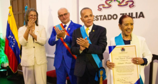 Gobernador Manuel Rosales declara ‘Orgullo del Zulia’ a Yolanda Moreno y le confiere la Orden Lago de Maracaibo en su Primera Clase