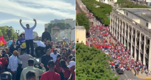 La imagen aérea que no mostró VTV de la pequeña caravana de Maduro en Maracaibo