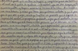 Carta enviada a su madre desde prisión por el preso político Adel de la Torre Hernández.