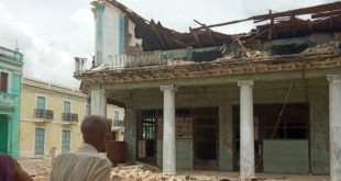 Se desploma edificación en casco histórico de Colón, Matanzas (VIDEO)