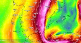 Representación gráfica de la Dana que ha pasado por el España el 15 de agosto.