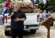 El padre José Joaquín Espino, rector del Santuario de la Ermita de la Caridad, en la procesión de la imagen de la Virgen de la Caridad del Cobre.