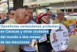 Opositores venezolanos protestan en Caracas a dos meses de las elecciones