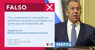 Jefe de la diplomacia del Kremlin afirma falsamente que Kiev obliga a los ucranianos a luchar contra Rusia