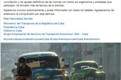 Post en Facebook del Ministro de Transporte, Eduardo Rodríguez Dávila.