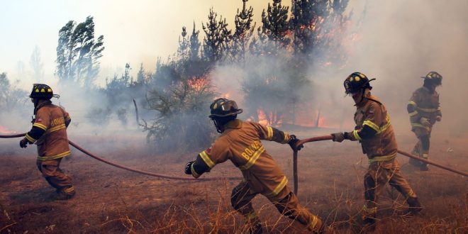 Chile declara alerta roja en varias comunas por voraces incendios forestales