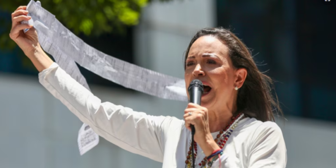 María Corina Machado llama a los venezolanos a marchar contra Maduro y asegura que su final "está muy cerca"