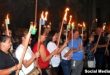 Orlando Ernesto Pérez Núñez participa en un acto político junto a los jefes del Partido Comunista en Cienfuegos. Foto: 5 de Septiembre