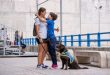 Nieves, with his daughter Lucia and his first assistance dog, Hana.