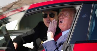 Trump buys a tesla and defends Musk of criticism for cuts in Doge