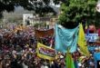 Participantes en mitin de campaña del candidato de la oposición en Venezuela, Edmundo González realizado el sábado 18 de mayo en el estado de Aragua, Venezuela.