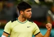 Carlos Alcaraz, durante el partido ante Rublev en el Mutua Madrid Open.