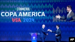 El torneo de 16 naciones se jugará en 14 ciudades de Estados Unidos comenzando con el primer partido de Argentina en Atlanta el 20 de junio de 2024. (Foto AP/Lynne Sladky)