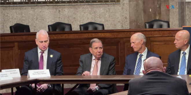 Edmundo González Urrutia se reunió con senadores y legisladores republicanos en el Capitolio en esta ciudad capital estadounidense