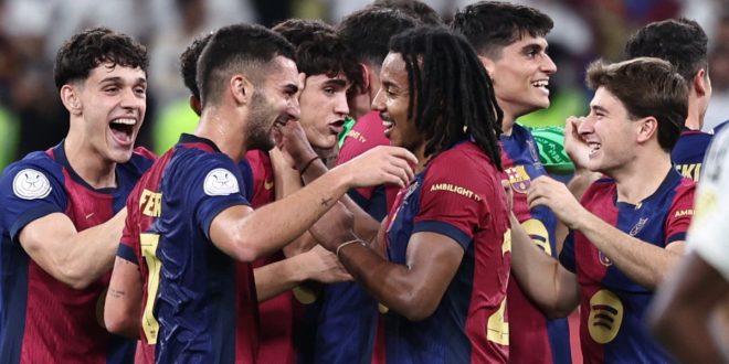 El Barcelona conquista la Supercopa de España con una goleada épica al Real Madrid