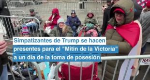 Partidarios de Trump asisten a mitin previo a la toma de posesión en Washington