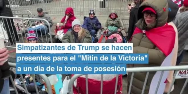 Partidarios de Trump asisten a mitin previo a la toma de posesión en Washington