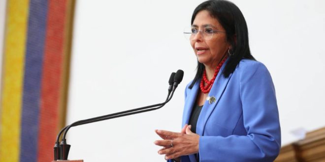 Delcy Rodríguez denounces that Guyana "persists in violating international legality by having a pending sea to delimit"