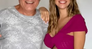 Lucia Sánchez with her father.