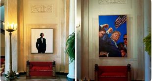 The White House places a picture of Trump's attack at the Portrait of Obama